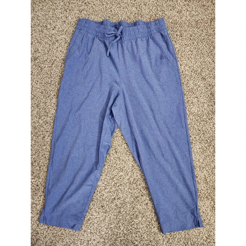 TALBOTS Womens Light Blue Drawstring Elastic Waist Pockets Size Large Petite - Picture 1 of 7